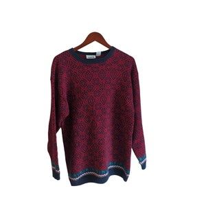 VTG 955 Originals Women's LARGE Oversized Red Winter Sweater